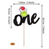 Rsstarxi 1 Pack Grinch First Birthday Cake Topper Glitter Merry Grinchmas One Cake Pick Decorations for Christmas Theme Baby Shower Kids 1st Birthday Party Supplies Black