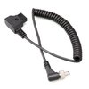 KOCACKOO D-Tap(P-Tap) to DC 5.5 * 2.5mm Locking Right Angle Male Coiled Power Cable for Double-Sided NP-F Dummy Battery and Video Devices PIX-E7 PIX-E5 7 Atomos/Ikan/Sony/DJI Monitor.
