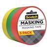 Scotch Expressions Masking Tape, .94 in x 20 yd, 3 Rolls/Pack, Red, Yellow, Green (3437-3PRM)