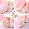 Dufannie Gold Flower Girl Dress Toddler High Heels Flower Girl Shoes for Wedding Birthday Party Princess Dress Performance Shoes Big Little Girls Flats(3303Gold 13)