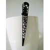 Generic 3 inch black filigree flower smaller alligator hair claw clip clamp