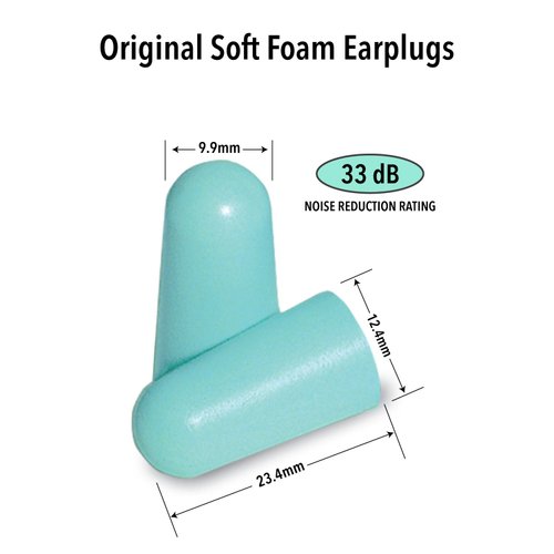 Mack's Original Soft Foam Earplugs, 10 Pair - 33B Highest NRR, Comfortable Ear Plugs for Sleeping, Snoring, Work, Travel & Loud Events