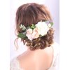 Kercisbeauty Pink and White Cute Hair Comb Prom Girl Floral Headpiece Wedding Brides Bridesmaids Flower Headband Handmade Soft Headband Flower Girl