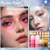Body Glitter Roll on Festival Glitter Gel Makeup for Hair Face and Body Color Changing Glitter Gel Rave Party Makeup (25ml,White #01)