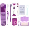 Braces Cleaning Kit for Teeth, Portable Orthodontic Toothbrush Kit Oral Care Dental Travel Kit - Interdental Brush Dental Wax Dental Floss Toothbrush Box (Purple B)