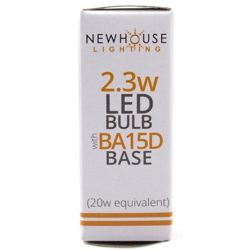 Newhouse Lighting BA-2320 Modern BA15D Base LED Bulb 2.3W (20W Equivalent) Halogen Replacement Light, 200 lm, 120V, 3000K