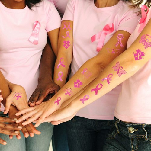 Breast Cancer Awareness Tattoo Stickers Pink Ribbon Temporary Tattoo Stickers,Waterproof Tattoo stickers for Women Party Festivals Charity Public & Social Event Public Welfare Party Supplies 10Sheets