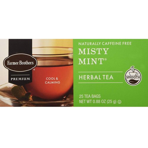 Farmer Brothers Misty Mint Herbal Tea Tea- 25 bags Caffeine Free by Farmer Brothers