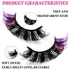 LoveOurHome 7 Pairs Fake Eyelashes Fluffy False Eyelashes Faux Mink Wispy Lashes Natural Look Lash Extension Eye Lashes 21mm 6D Volume Colorful Strips False Lashes with Tweezers for Women Teen Girls