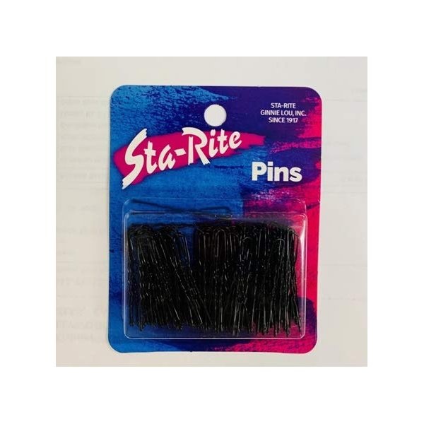 Sta. Rite 1 3/4" Hair Pins (100ct.) - Black - Tipped, (Made in USA)