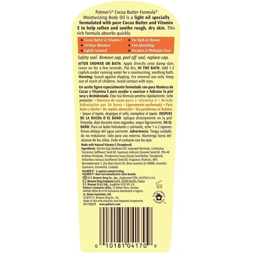 Palmer's Cocoa Butter Formula Moisturizing Body Oil with Vitamin E - 8.5 fl oz (Pack of 3)