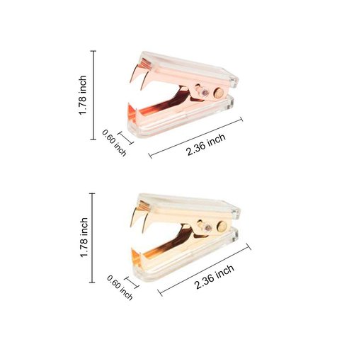 Rose Gold and Gold Staple Remover - 2 Pack Staple Removal Tool Set, Luxury Acrylic Rose Gold and Gold Office Supplies & Desk Accessories