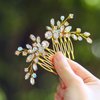JONKY Crystal Bridal Hair Comb Gold Rhinestone Wedding Hair Pieces Bride Hair Accessories for Women(Pack of 2)