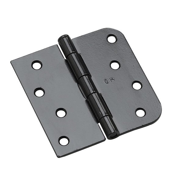 Richelieu 81822FBB Onward Full Mortise Butt Hinge, Combination 5/8-inch Radius and Square Corner, 4-inch (102 mm), Black Finish, 3 Count