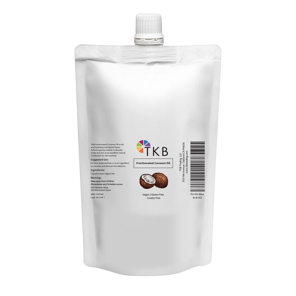 TKB Fractionated Coconut Oil| Pure Coconut Oil for Skin, Hair, Body| Lip Gloss Making, Lip Moisturizer (8floz (237ml))