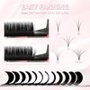 ABONNIE Easy fan lash extensions, Rapid Blooming Volume lash extensions, D Curl cashmere Fan lash extensions, 0.03 Thickness 8-15mm Mixed Length Self Fanning Volume Lashes extension (D-0.03,8-15mm)