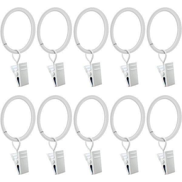 LimoStudio [Set of 10] White Metal Ring Clips for Studio Backdrop Background, Compatible with Backdrop Stands, Background Support Stand, Curtain Ring, Drapery Ring Clip, AGG3358