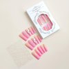 QQPPOLIU Fake Figernails Extra Long Nails French Tip Pink Press on Nails Long Square with Flower and Rhinestones and Glitter Designs Artificial Nails Coffin Nails for Girls 24pcs