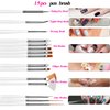 JOYJULY Nail Art Kit includes 30 Striping tape & 4Pcs Striping Roller Box & 12 Colors Rhinestones & 5pcs Dotting Pen & 15pcs Brush Set