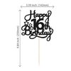 1 Pack Happy 16th Birthday Cake Topper Glitter Sweet 16 Cake Pick Birthday 16th Birthday Cake Decorations for Children 16th Birthday Theme Party Supplies Black