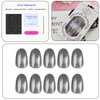 Xenophoer Cat Eye Press on Nails Short Oval Gray Fake Nails Acrylic Glue on Nails with Silver Glitter Designs Nails Press ons for Women Daily Wear 24 Pcs