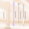 Thinp Makeup Spatula,Foundation Spatula Make Up Spatula Tool with Silicone Cosmetic Spatula Stainless Steel Makeup Palette Double Edged Spatula for Small Area of Face