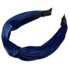 VOCOSTE Velvet Knotted Headbands, Hairband for Women, Navy Blue, 1.2 Inch Wide