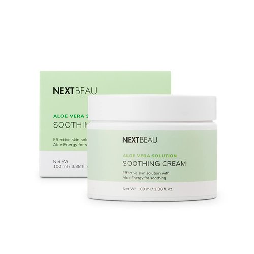 NEXTBEAU Aloe Vera Solution Soothing Cream 10. 48 fl. oz. / 310ml Face Cream/Moisturizer for Dry Skin, Hypoallergenic cream, Korean Skincare