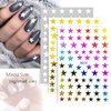 8 Sheets Star Nail Art Stickers Decals 3D Self-Adhesive Nail Art Stickers Star Designs Nail Art Decorations Stars Decals Manicure Accessories (Stars)