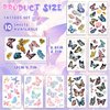 10 Sheets Butterflies and Flowers Temporary Tattoos for Kids,Fake Tattoo Stickers for Women Girls Party Favors Supplies,Cute Waterproof Butterfly Cartoon Stickers