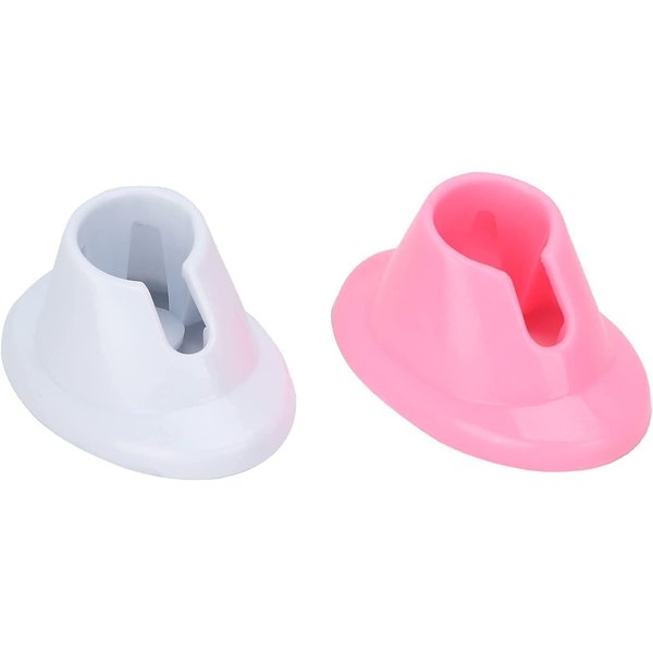 2pcs Pink and White Nail Polish Bottle Holder-Soft Rubber Nail Polish Bottle Holder -Anti‑Spill Nail Polish Stand for Nail Art -Salon Nail Art Supplies Organizer Display