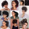 Aientt Ponytail Extension Curly Wavy Ponytail Drawstring Ponytail Hair Extensions for Women Natural Wavy Synthetic Hairpiece for African Women Daily Use Party(PT110-1B#, 8Inch)