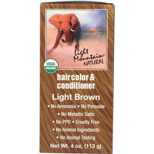 Hair Color & Conditioner Light Brown 4 Oz ( 100% Pure Botanical Hair Color ) - Light Mountain Natural