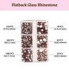2000Pcs Dark Purple Flatback Rhinestones for Nail Art,Mix 6 Size Flat Back Glass Rhinestone Half Round Crystals Rhinestones for Craft DIY with Picking Pen,SS4-SS30