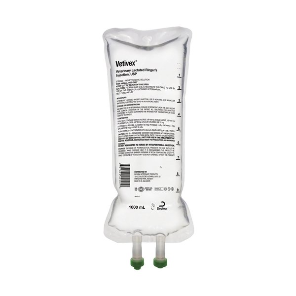 Vetivex® Lactated Ringer’s Solution Injection, USP 1000 mL Bag for Dogs, Cats & Horses