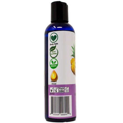 Lick Pineapple Flavored Massage Oil - Edible Body Oil Infused with Vitamin E, Sweet Almond Oil, Coconut Oil - Skin & Body Safe, Non-Sticky Feel, Vegan - Portable Travel-Ready Bottle 4 oz