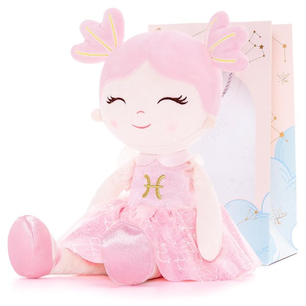 Arteeksdoll Baby Girl Gifts Plush Dolls Constellations Zodiac Doll Birthday Gift 17 inches Pisces