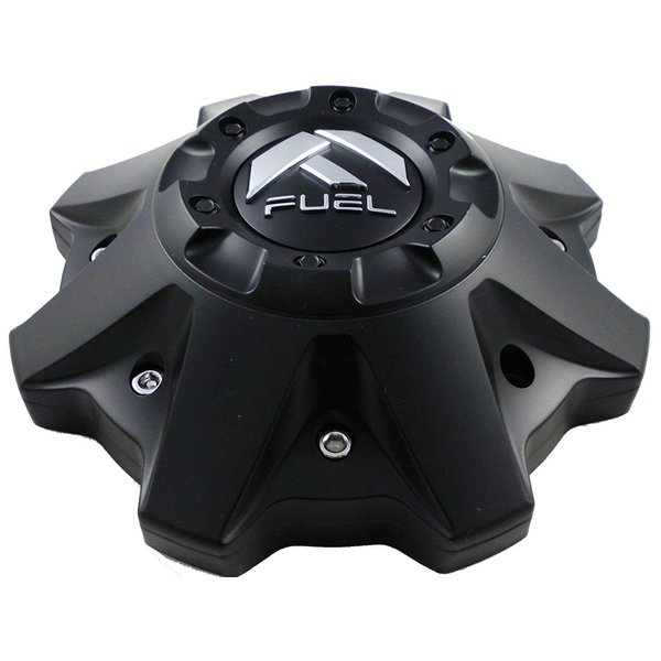 FUEL Matte Black Chrome Rivets Wheel Center Caps One (1) 1002-53B M-447 8-Lug (with Screws)