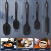 Walfos Silicone Spatula Set of 5 - (600°F) High Heat Resistant Kitchen Scraper Spatulas, One-Pieces Seamless Design, Perfect for Cooking Mixing & Baking - BPA Free and Dishwasher Safe,black