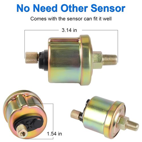 WATERWICH 3 in 1 Car Meter Auto Gauge（Voltmeter + Water Temperature Gauge + Oil Pressure Gauge) 2" 52mm Triple Gauge Kit for Car Truck Vehicle Motorcycle Tractor and Marine