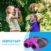 VNVDFLM Binoculars Toys for Children,Birthday Gifts for 4-9 Years Old Boys for Outdoor Play,5-12 Years Old Girls Presents,Best Gift for Kids Hunting,Learning (Pink)