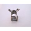 Generic Tiny small dark silver tone oval metal hair claw clip