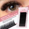 NATUHANA Round Eyelash Extensions 0.07mm C Curl Russian Volume Lash 8-15mm Mixed Tray False Lashes Supplies,Classic Individual Lash Extensions 16Rows/Case Matte Black (black;0.07 C, 8-15 MIX)