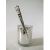 Silver tone filigree flower and hearts alligator hair claw clip clamp