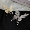 MJartoria Butterfly Hair Shark Clips for Women Girls, Metal Hair Claws, Diamond Shark Clips, Gold Silver Hair Clips, Powerful Hold Hair Shark Clips (Gold+Gold)