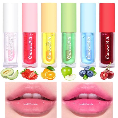 Mysense 6Pcs Lip Gloss Set for Teens, Color Changing Lip Oil, Flavored Lip Gloss Pack, Moisturizing Glossy Lipgloss Set for Girls and Women