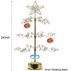 HOHIYA 24 Inch Metal Ornament Display Tree Stand Rotating Holder Hanger Wire Hook Hanging for Easter Egg Christmas Balls Bauble Decorations Gift Craft Tabletop Gold