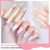 Allstarry White Pearl Chrome Nail Powder, Iridescent Aurora Powder Metallic Mirror Effect Glitter Powder Pearlescent Ice Transparent Mermaid Pigment Pearl Glitter Dust for Nail Art Decoration.