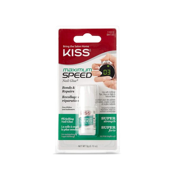 KISS Products Maximum Speed Nail Glue, Clear, 0.1 Ounce