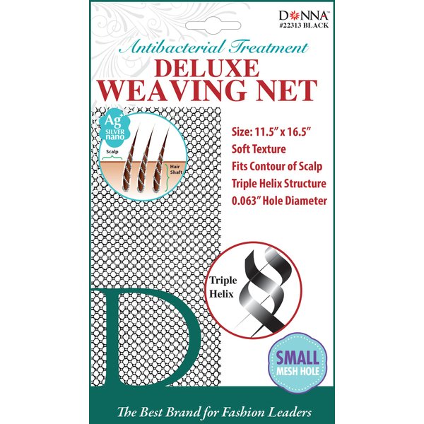 DONNA Deluxe Weaving Net 11.5" x 16.5", Small Mesh Hole Wig Head Wig Caps for Women, 1PC BLACK Color